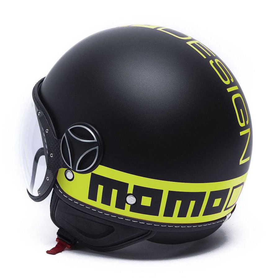 Helmets MOMODESIGN Fgtr Fluo | Fgtr Fluo Demi Jet Helmet Black Yellow 21