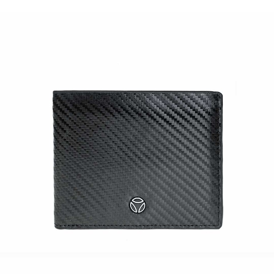 Man MOMODESIGN | Momodesign Genuine Leather Wallet With Carbon Coating Mo-09Ca