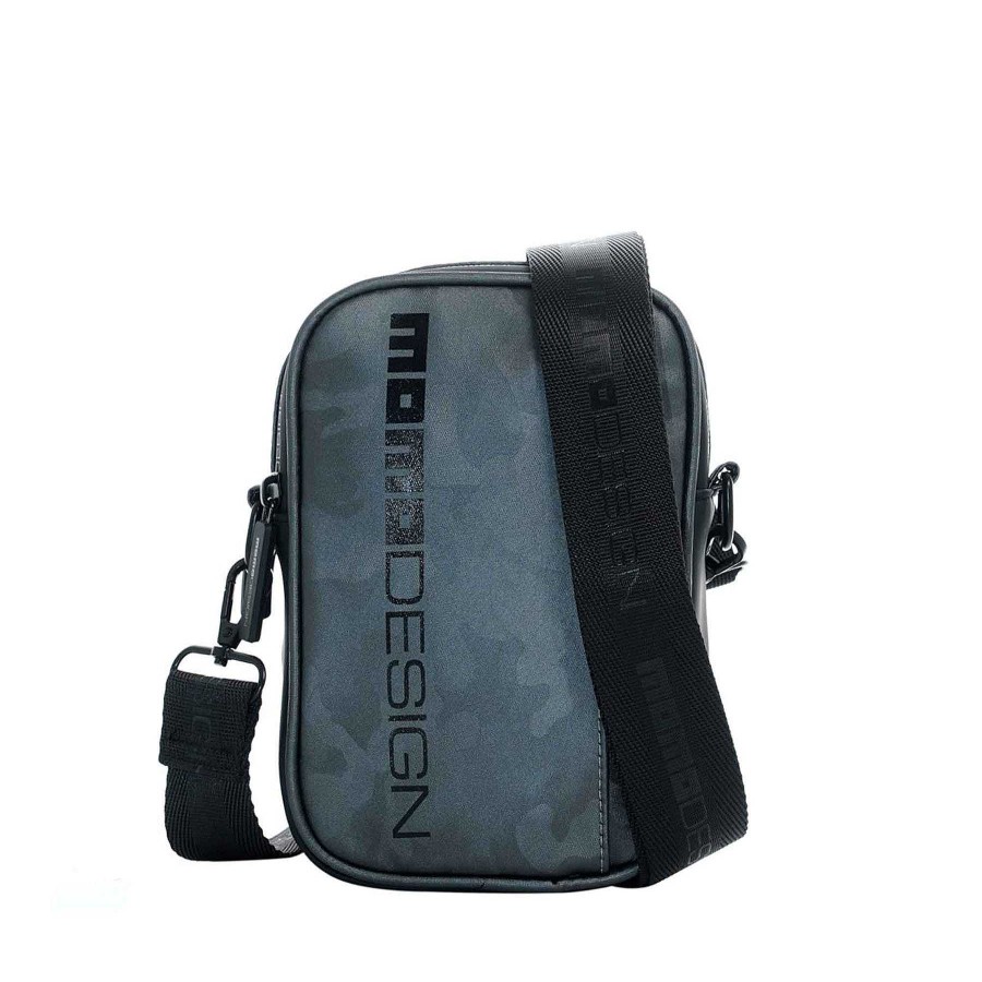 Man MOMODESIGN Sports Bags | Momodesign Ovo Shoulder Bag Camu Gray Black