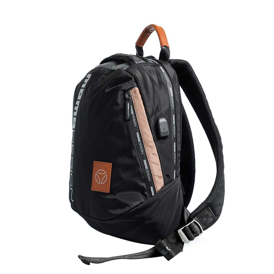 Man MOMODESIGN Sports Backpacks | Momodesign Backpack Ovo Special Edition Black Dark Leather