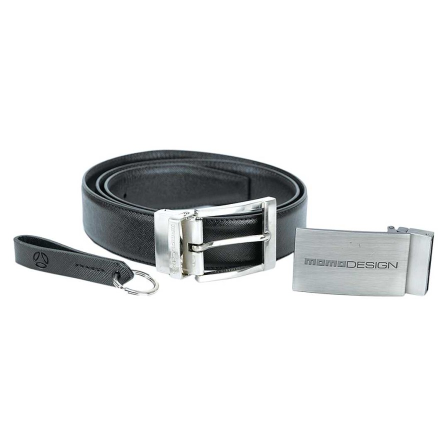 Man MOMODESIGN | Momodesign Box - Double-Sided Belt In Genuine Leather - Buckle And Keyring Mo-01 Bb 100