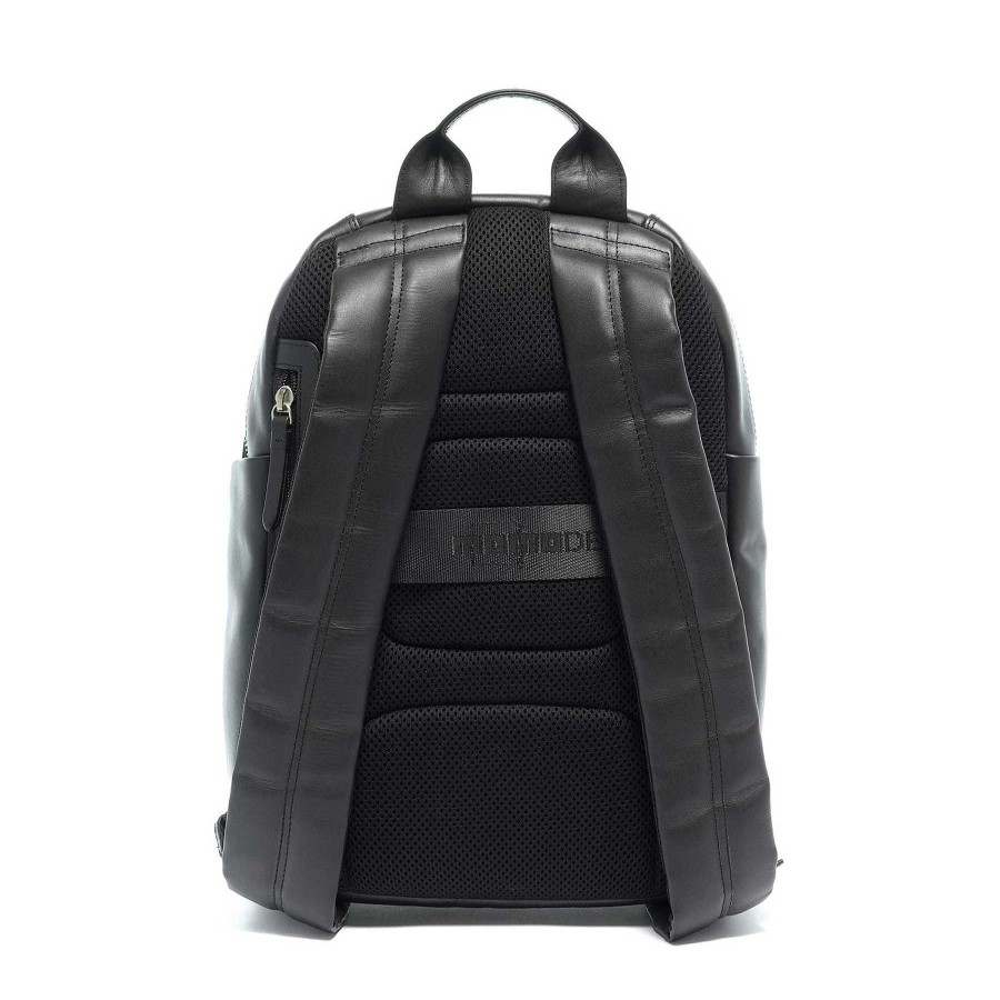 Man MOMODESIGN Business Backpacks | Momodesign Black Leather Backpack Detail