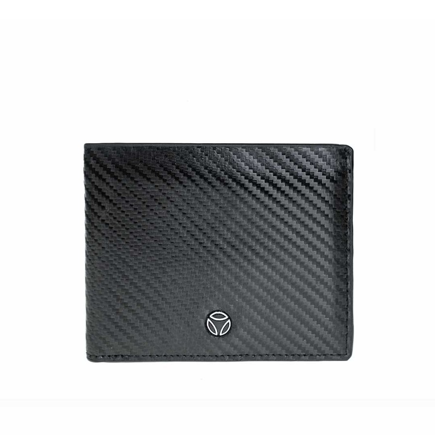 Man MOMODESIGN | Momodesign Genuine Leather Wallet With Carbon Coating Mo-08Ca