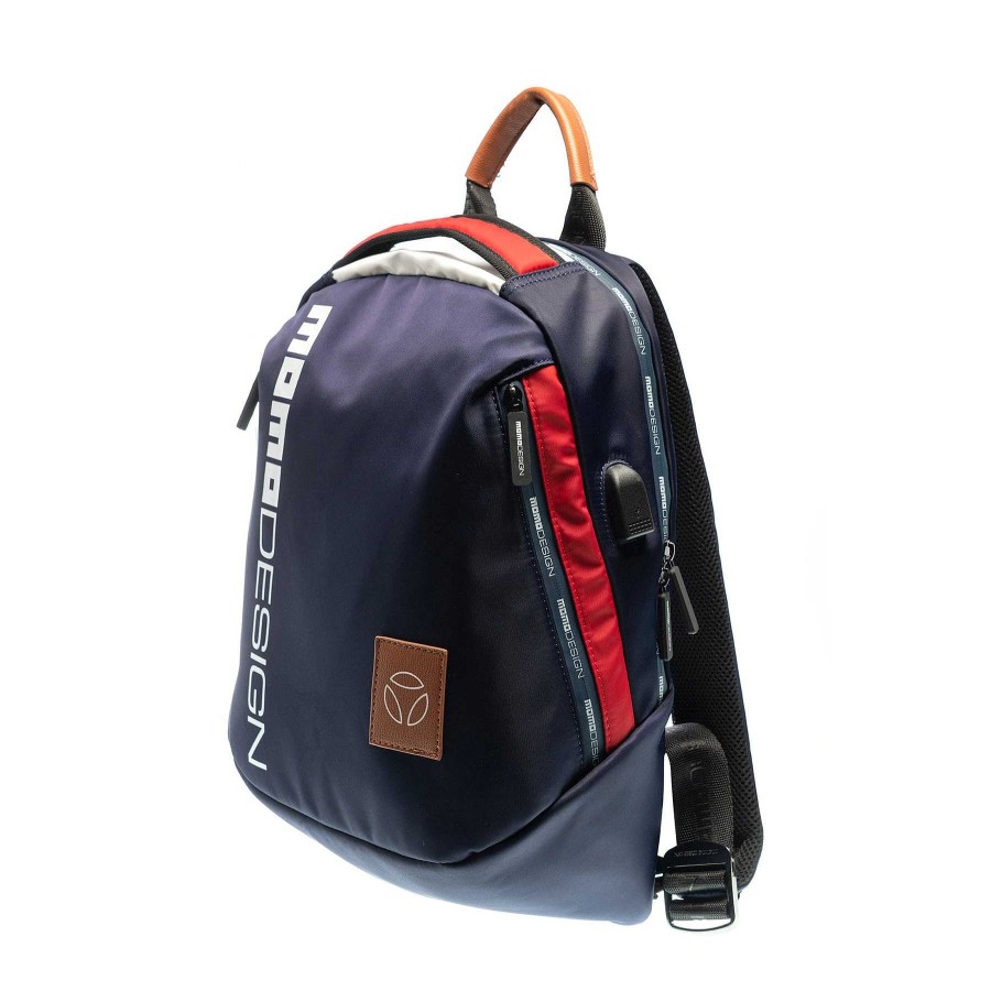 Man MOMODESIGN Sports Backpacks | Momodesign Backpack Ovo Special Edition Blue Dark Leather