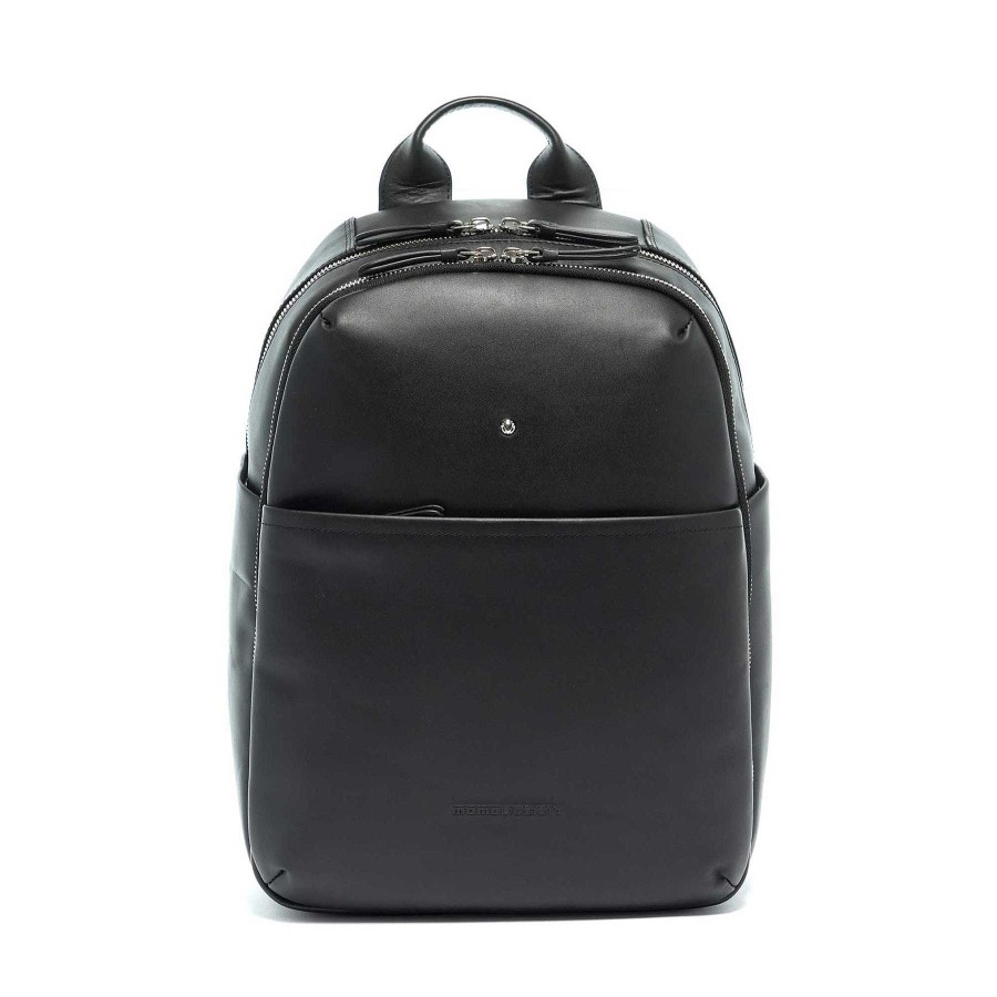 Man MOMODESIGN Business Backpacks | Momodesign Black Leather Backpack Detail